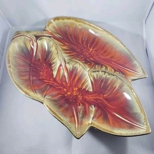 California pottery style 217, 4 section leaf dish